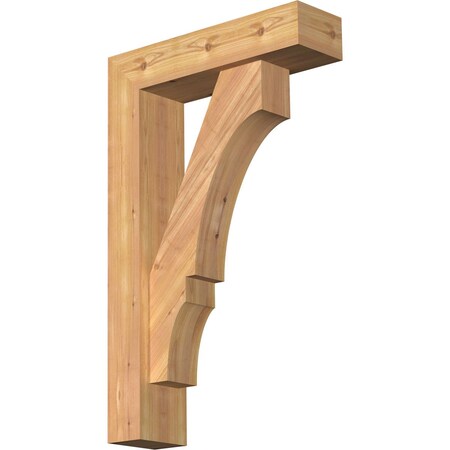 Ekena Millwork Balboa Block Smooth Bracket w/ Offset Brace, Western Red Cedar, 5 1/2"W x 20"D x 32"H BKT0604X20X32BOA05SWR